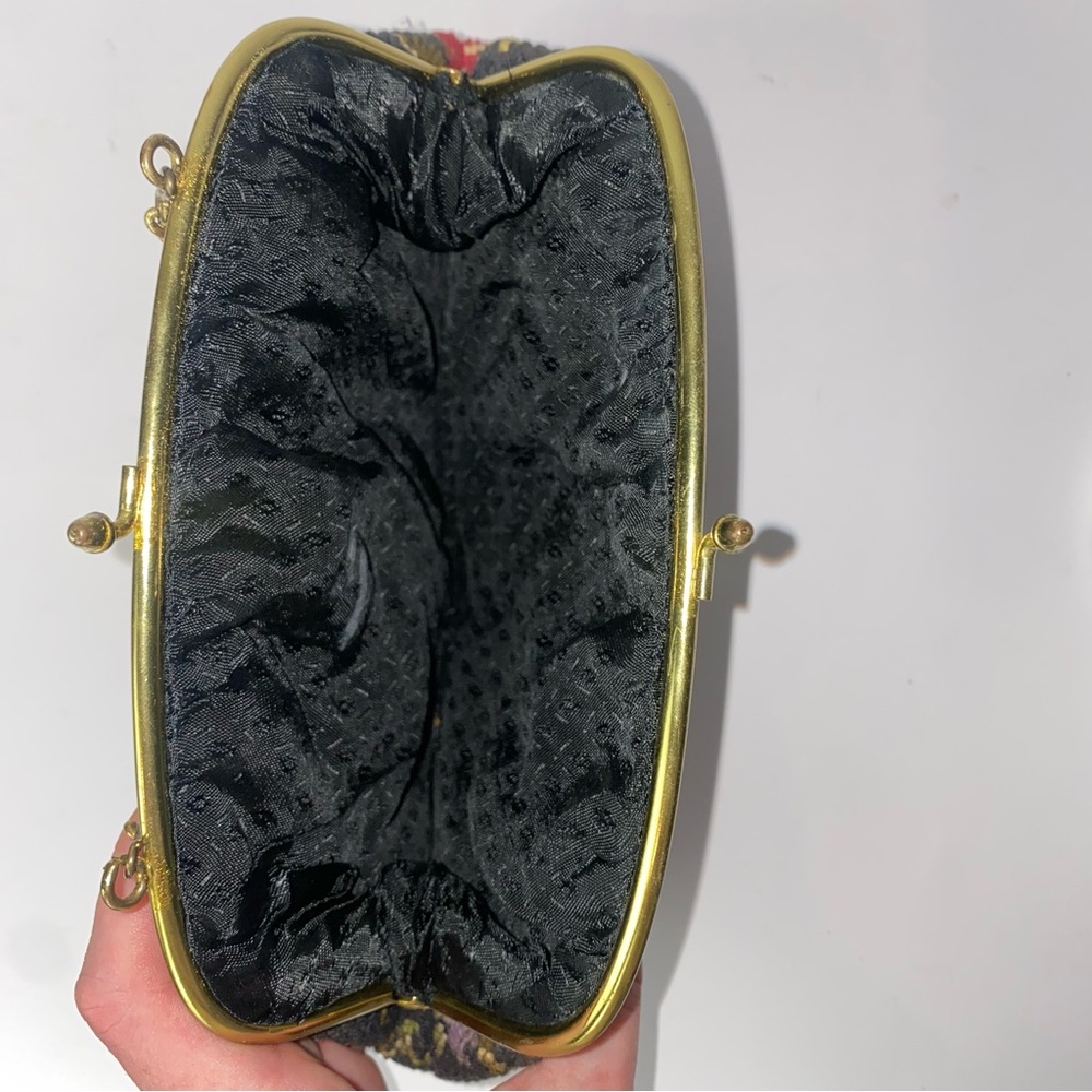 Vintage Carpet Tapestry Brocade Purse Clutch Handbag - Picture 4 of 10